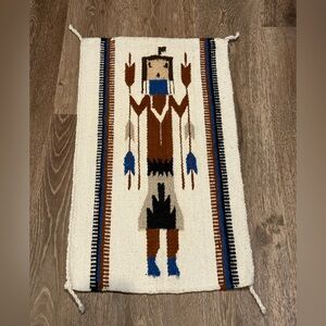 Gray! Native American Navajo Dancing Yei Yeibichai Handwoven Pictorial Wool Rug